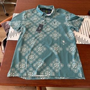 NWT William Murray Golf Movie Reels Polo Shirt Teal Green Men’s